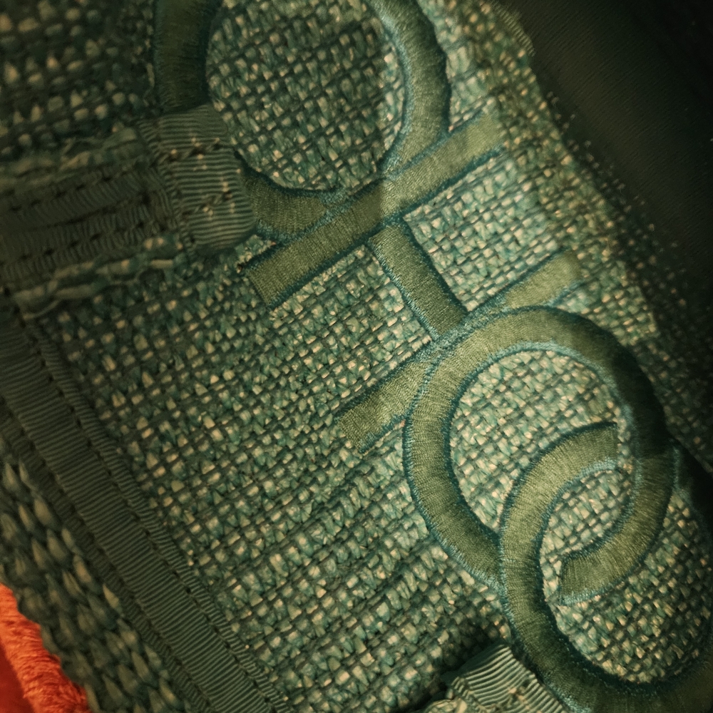 New Authentic Jimmy Choo Turquoise Woven Tote - Picture 13 of 15